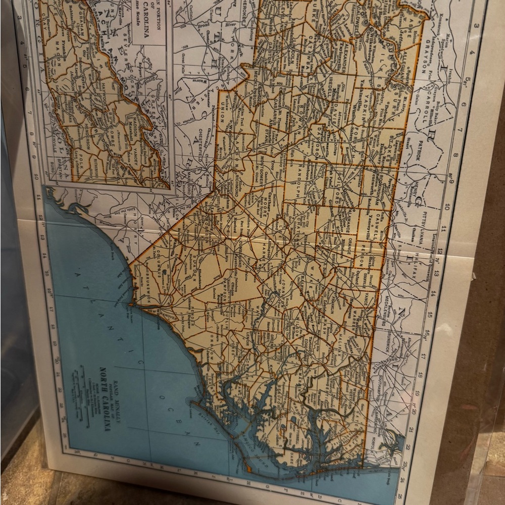Wall Art - Vintage North Carolina Georgia and Florida Map Prints (set of 3) - Picture 10 of 12
